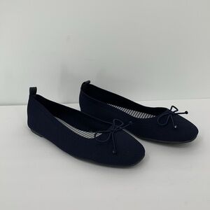 41 Hawthorn ballet flat shoe Navy Blue fabric stretch mesh bow StitchFix new 6